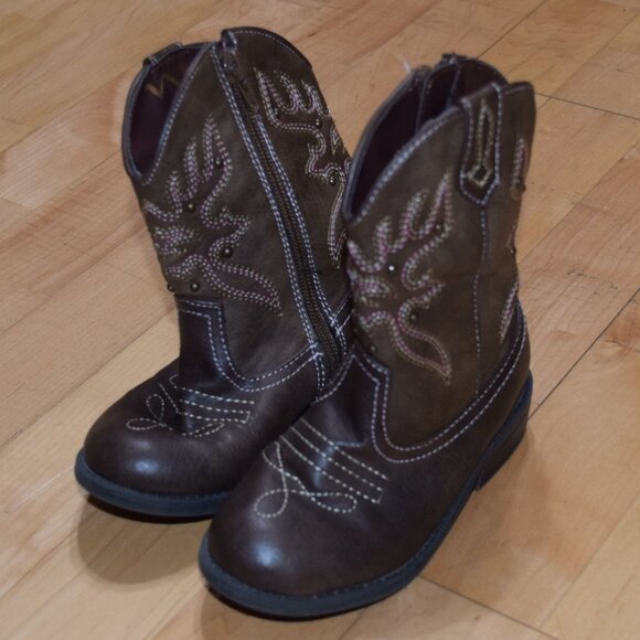 NINA Cowboy Cowgirl Toddler Baby Girls' Sz 9 Boots - Zips on Sides - Picture 1 of 6